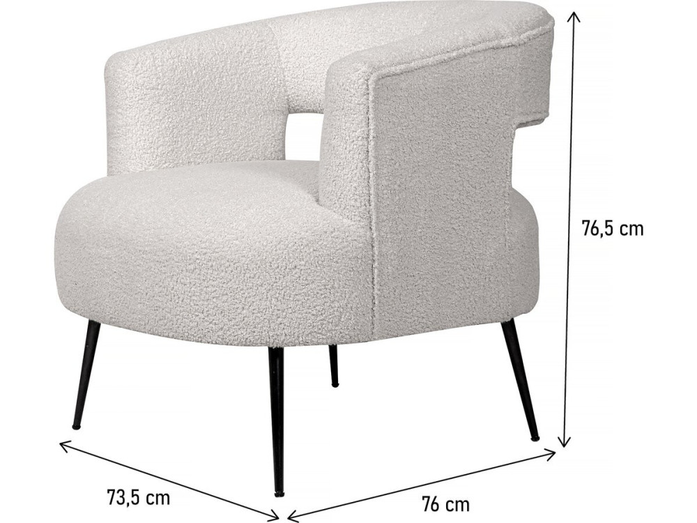 Sessel aus Bouclé-Stoff "iris" - Weiß