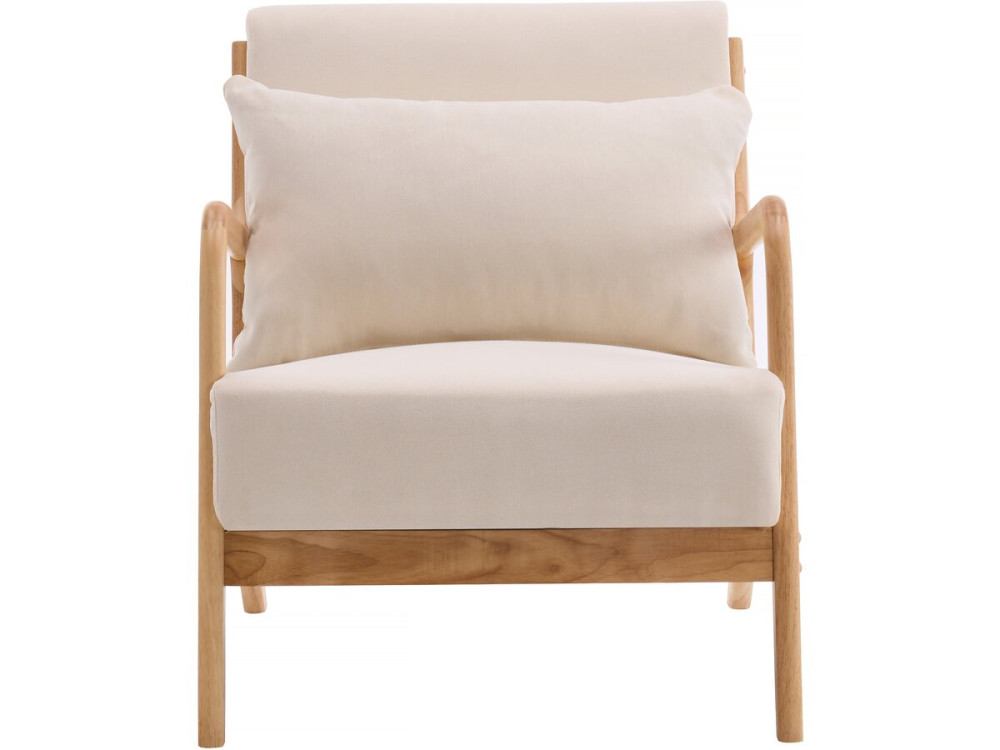 Sessel "Clinton" aus Holz im skandinavischen Stil - Beige