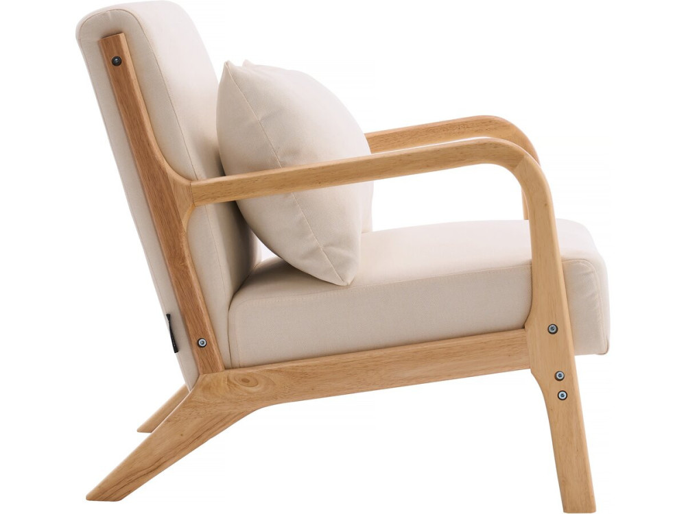 Sessel "Clinton" aus Holz im skandinavischen Stil - Beige