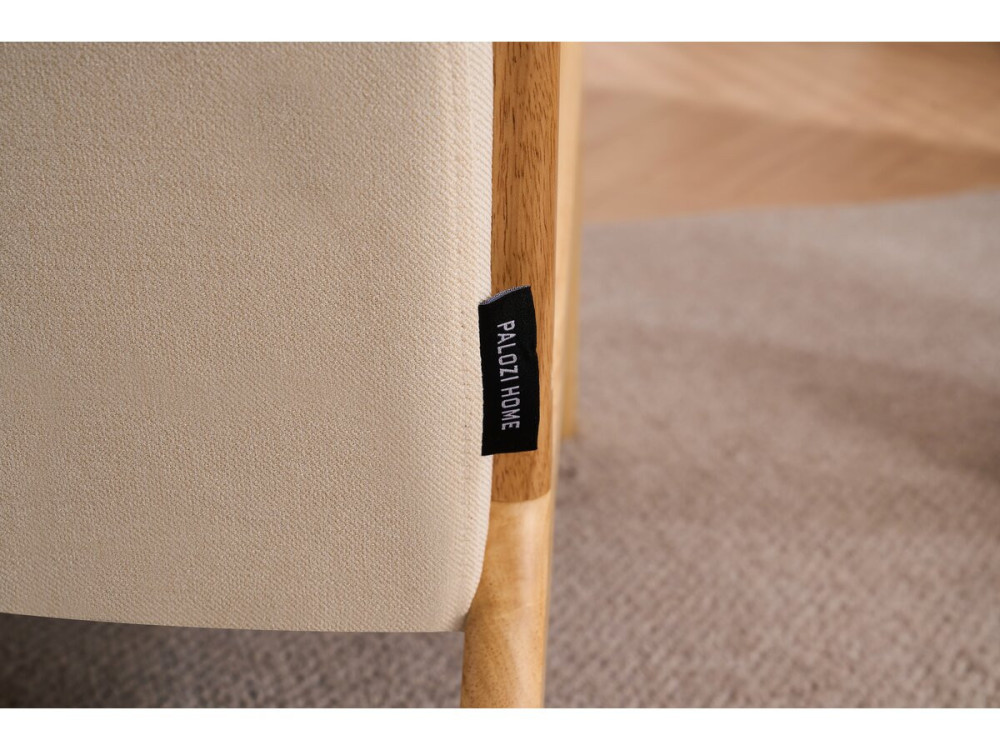 Sessel "Clinton" aus Holz im skandinavischen Stil - Beige
