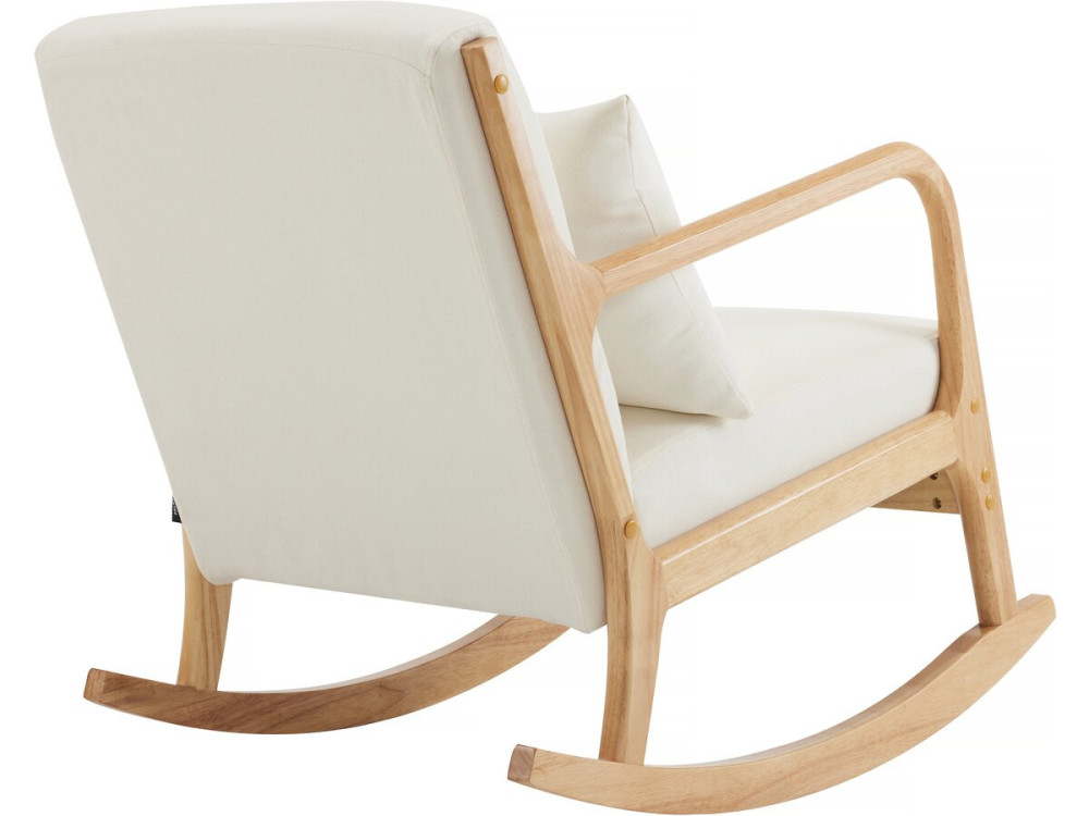 Schaukelstuhl im skandinavischen Stil aus Bouclé und Holz „Clinton“ - Beige