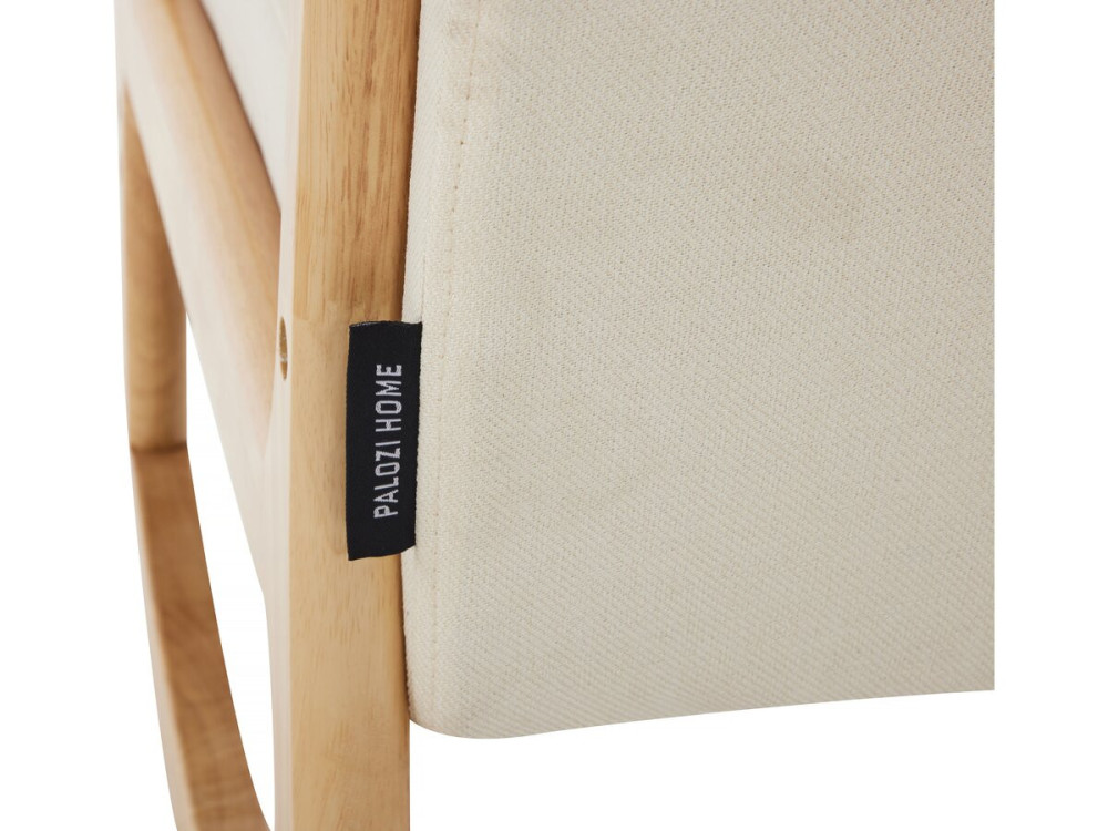 Schaukelstuhl im skandinavischen Stil aus Bouclé und Holz „Clinton“ - Beige