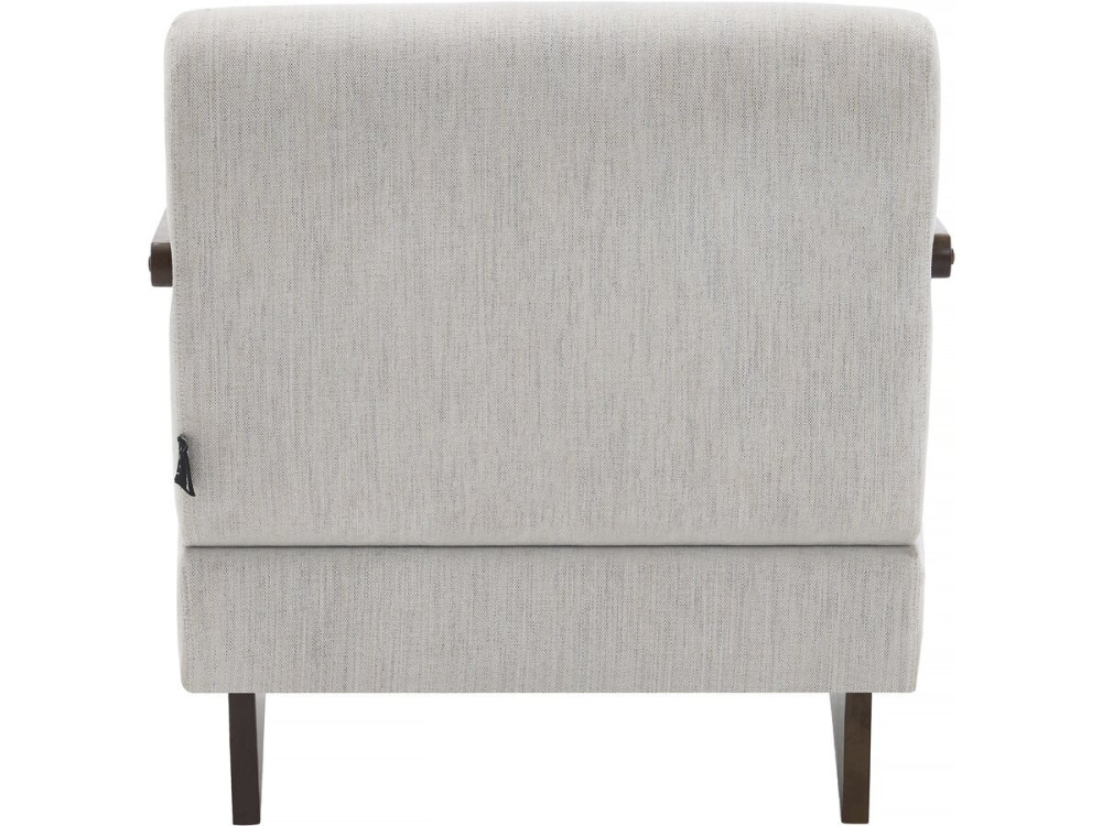 Skandinavischer Sessel „Lena“ aus Holz und Stoff – Beige