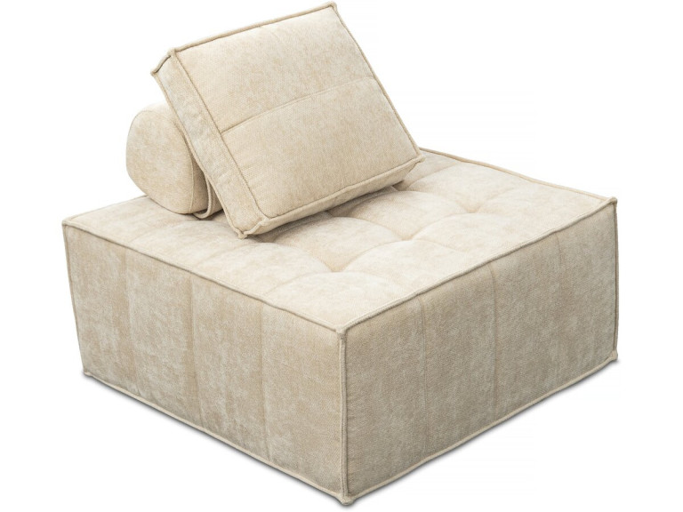 Sessel aus strukturiertem Stoff „Velluto”  – 96 x 100 x 89 cm – Beige