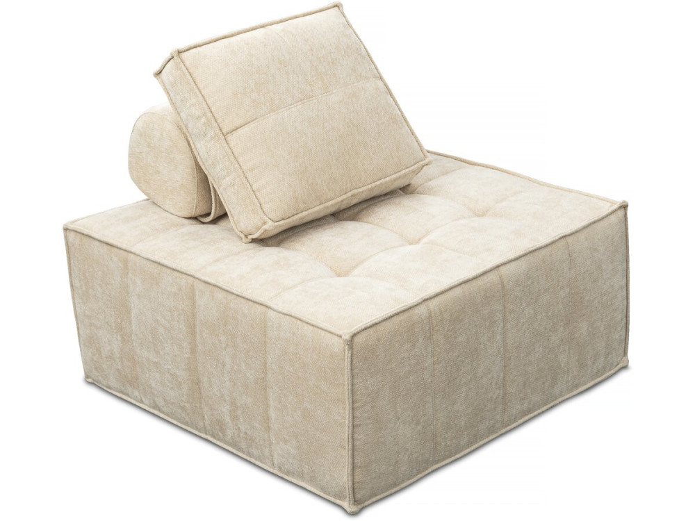 Sessel aus strukturiertem Stoff „Velluto”  – 96 x 100 x 89 cm – Beige