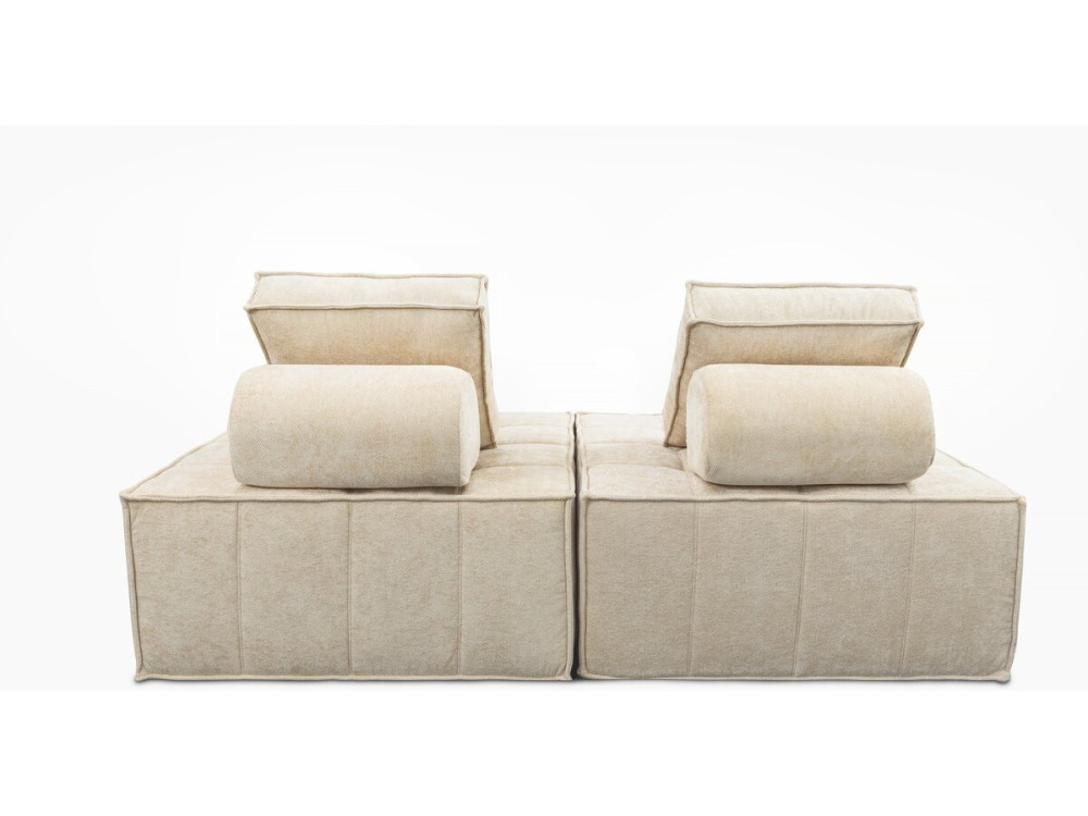 Sessel aus strukturiertem Stoff „Velluto”  – 96 x 100 x 89 cm – Beige