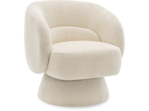 Drehsessel mit Bouclé-Stoff "Franklin" - 74 x 75 x 75 cm - Beige