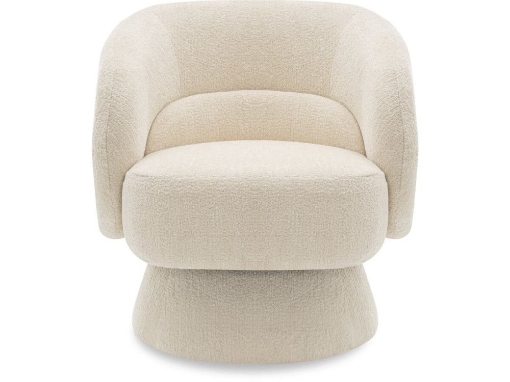 Drehsessel mit Bouclé-Stoff "Franklin" - 74 x 75 x 75 cm - Beige