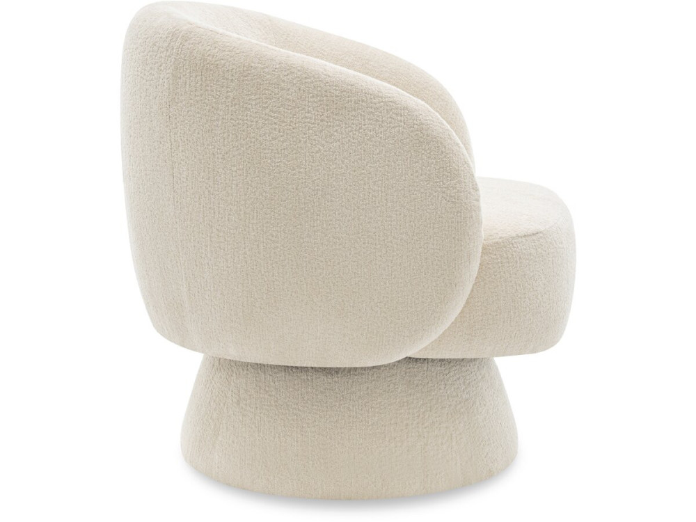 Drehsessel mit Bouclé-Stoff "Franklin" - 74 x 75 x 75 cm - Beige