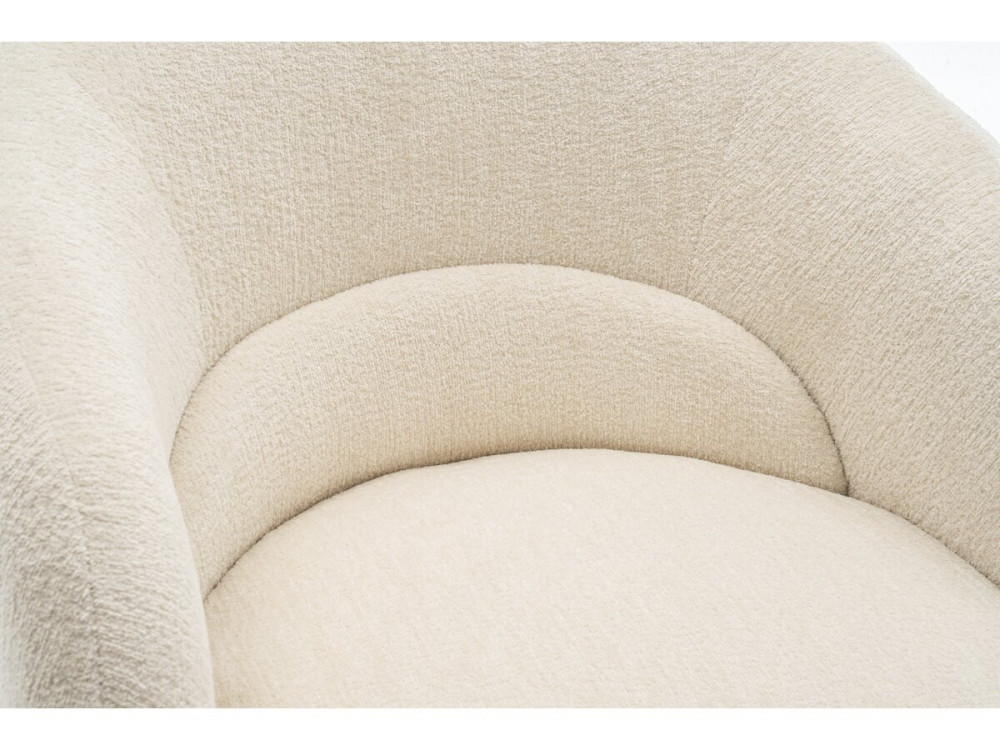 Drehsessel mit Bouclé-Stoff "Franklin" - 74 x 75 x 75 cm - Beige