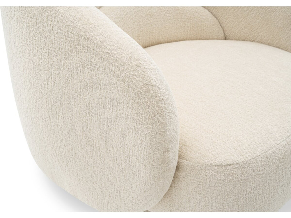 Drehsessel mit Bouclé-Stoff "Franklin" - 74 x 75 x 75 cm - Beige