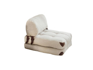 Stoffsessel mit Bettfunktion "Fold" - 80 x 60 x 70 cm - Creme