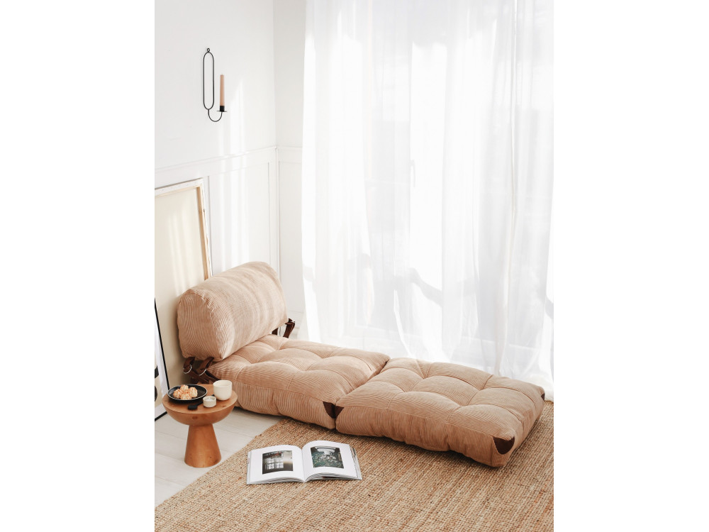 Stoffsessel mit Bettfunktion "Fold" - 80 x 60 x 70 cm - Braun