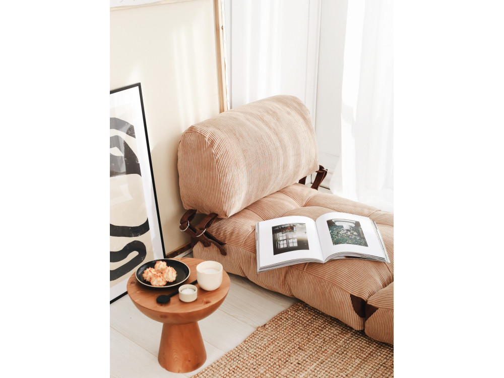 Stoffsessel mit Bettfunktion "Fold" - 80 x 60 x 70 cm - Braun