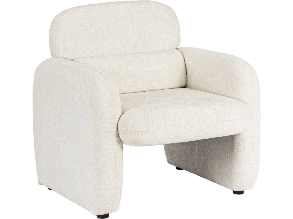 Lounge-Sessel aus meliertem Stoff "Cozmo" - 78 x 79 x 77 cm - Creme