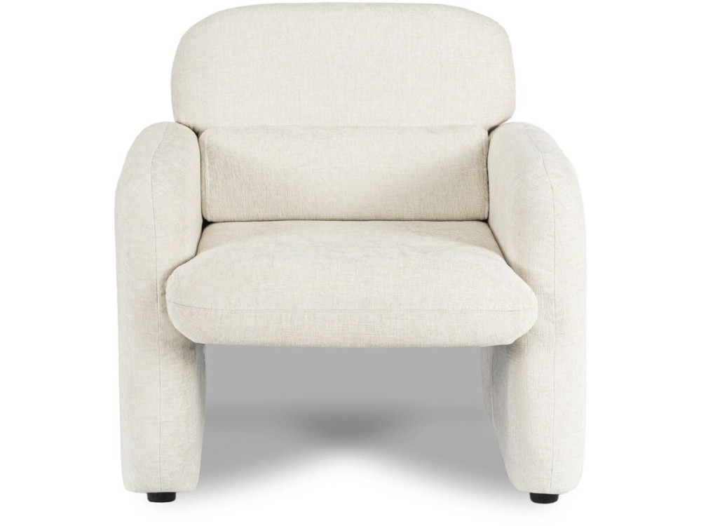 Lounge-Sessel aus meliertem Stoff "Cozmo" - 78 x 79 x 77 cm - Creme