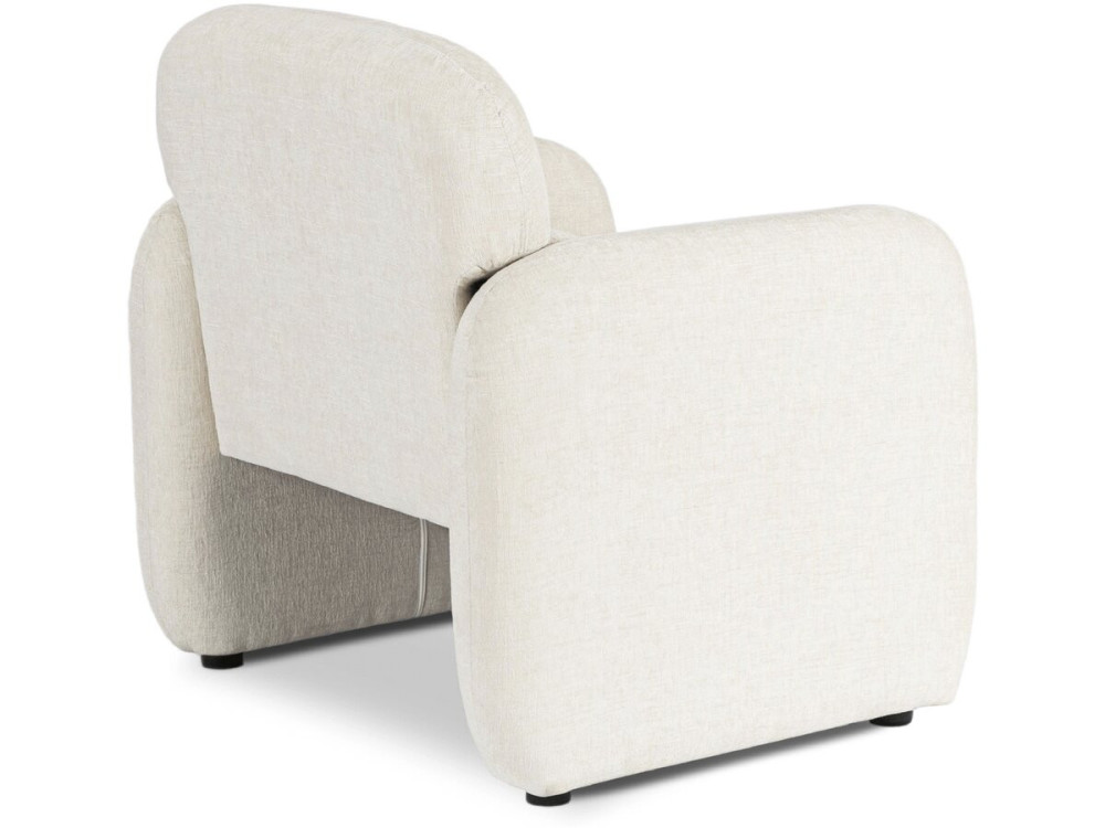 Lounge-Sessel aus meliertem Stoff "Cozmo" - 78 x 79 x 77 cm - Creme
