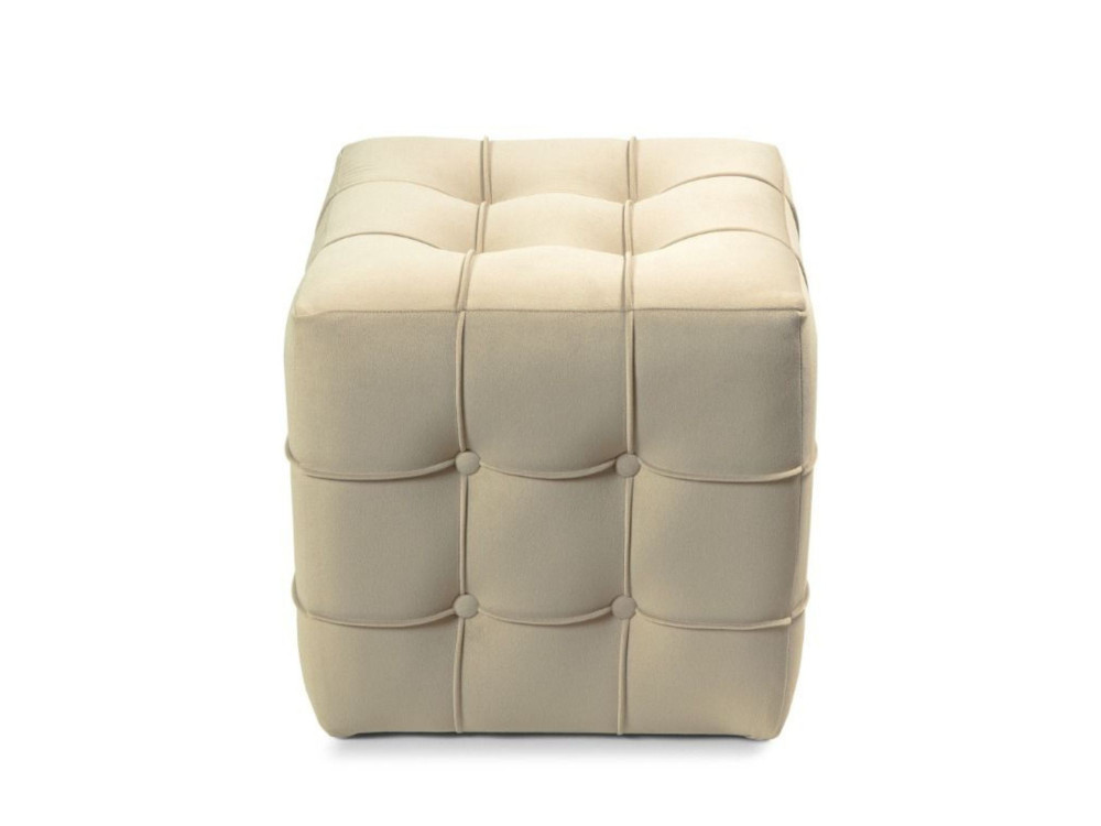 Sitzsack aus Samt "Lizbon" - 42 x 42 x 42 cm - Creme