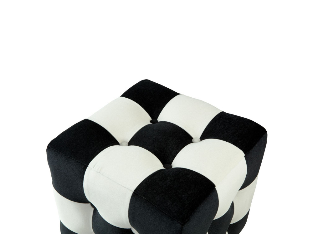 Sitzsack aus Samt "Patchwork" - 42 x 42 x 42 cm - Schwarz / Weiß