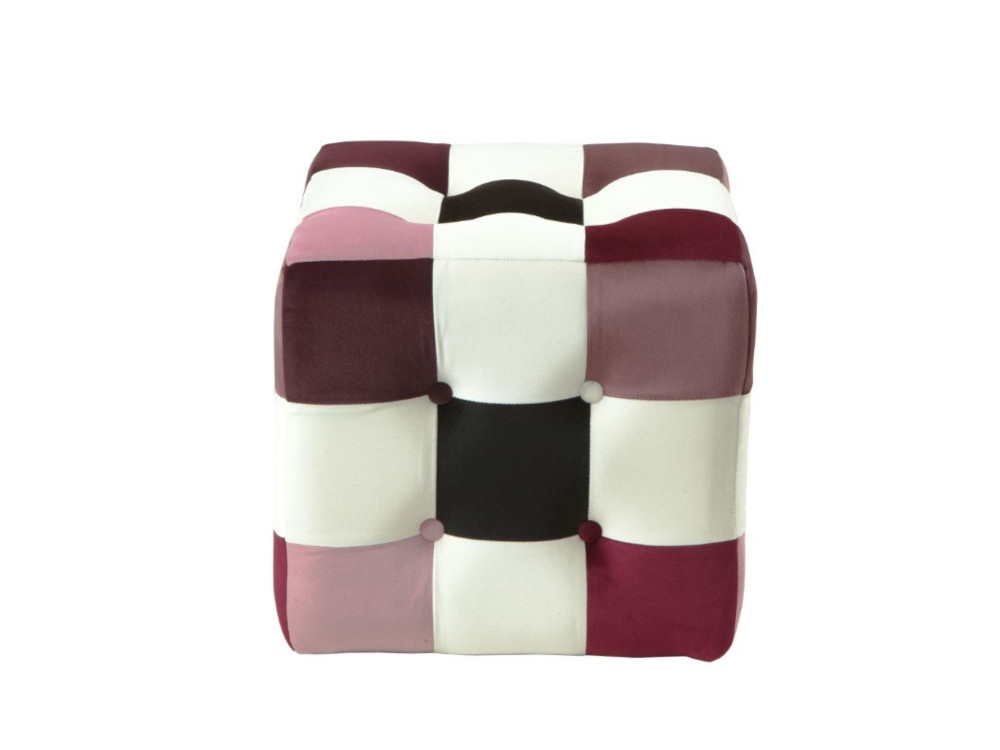 Sitzsack aus Samt "Patchwork" - 42 x 42 x 42 cm - Mehrfarbig