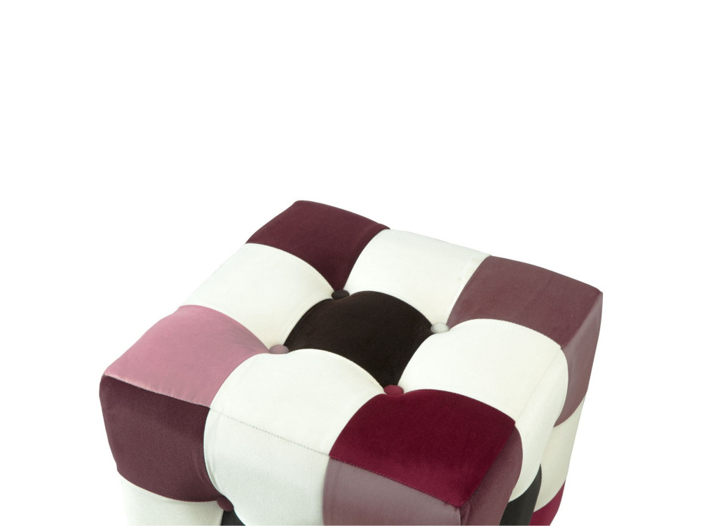 Sitzsack aus Samt "Patchwork" - 42 x 42 x 42 cm - Mehrfarbig