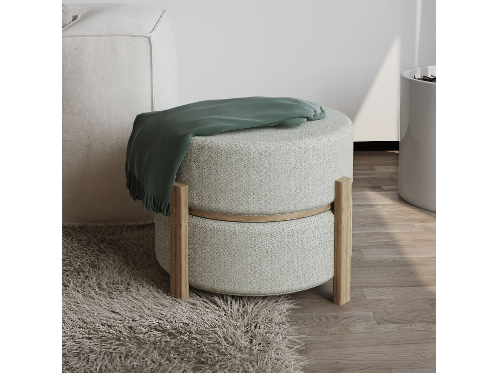 Sitzsack aus Holz "Clone" - 47 x 48 x 45 cm - Beige