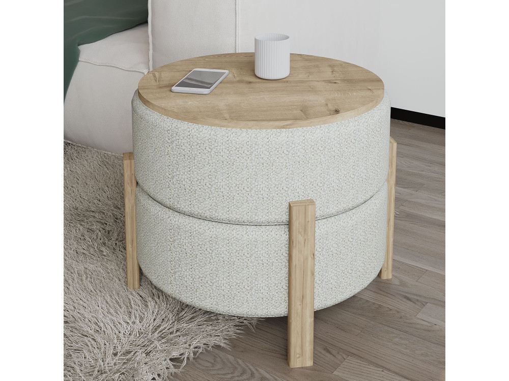 Sitzsack aus Holz "Clone" - 47 x 48 x 45 cm - Beige