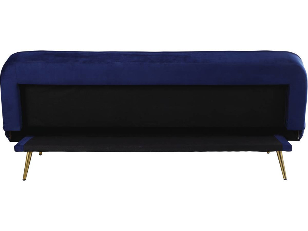 Schlafsofa aus Samt "James" - 180 x  83 x 75 cm - 3-Sitzer - Dunkelblau