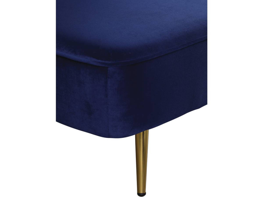 Schlafsofa aus Samt "James" - 180 x  83 x 75 cm - 3-Sitzer - Dunkelblau