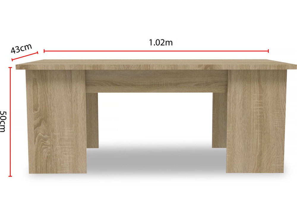 Couchtisch "Diana" - 102 x 50 x 43 cm - Eiche