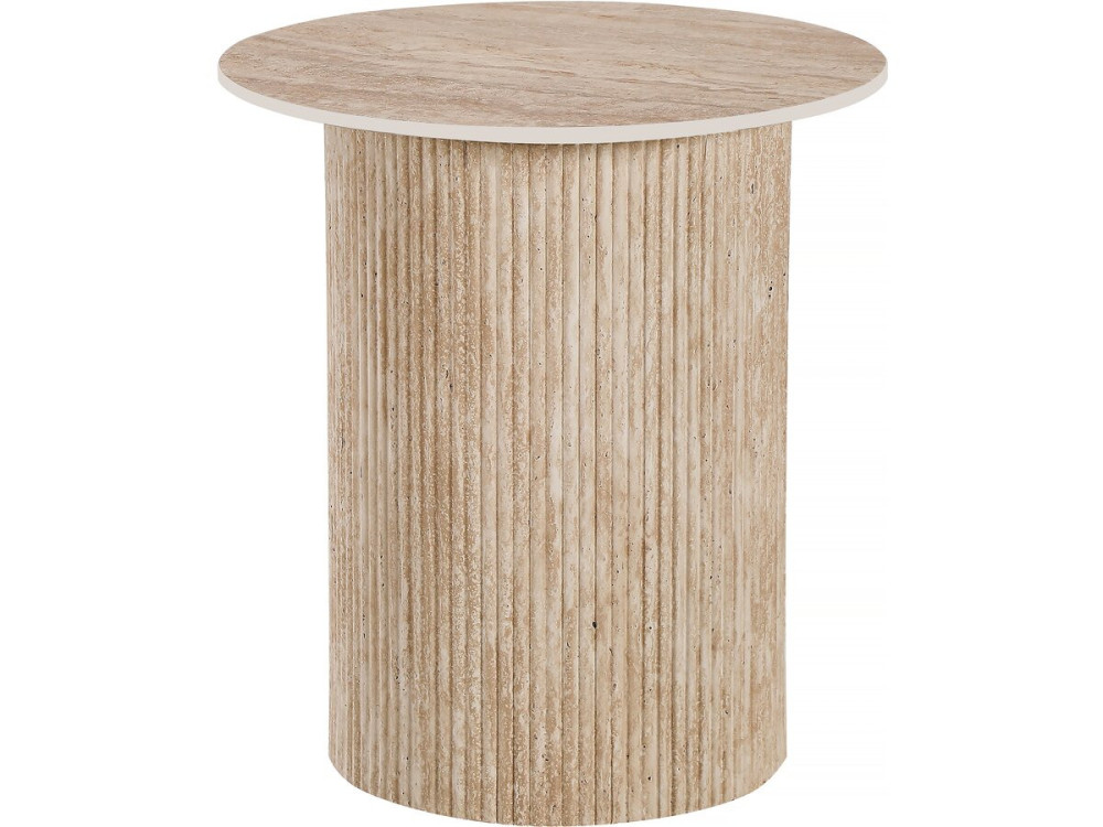 Beistelltisch, Sofatisch, Nachttisch aus Keramik „Eclat“ – 50 x 50 x 55 cm – Weiß - 50 x 50 x 55 cm - Braun