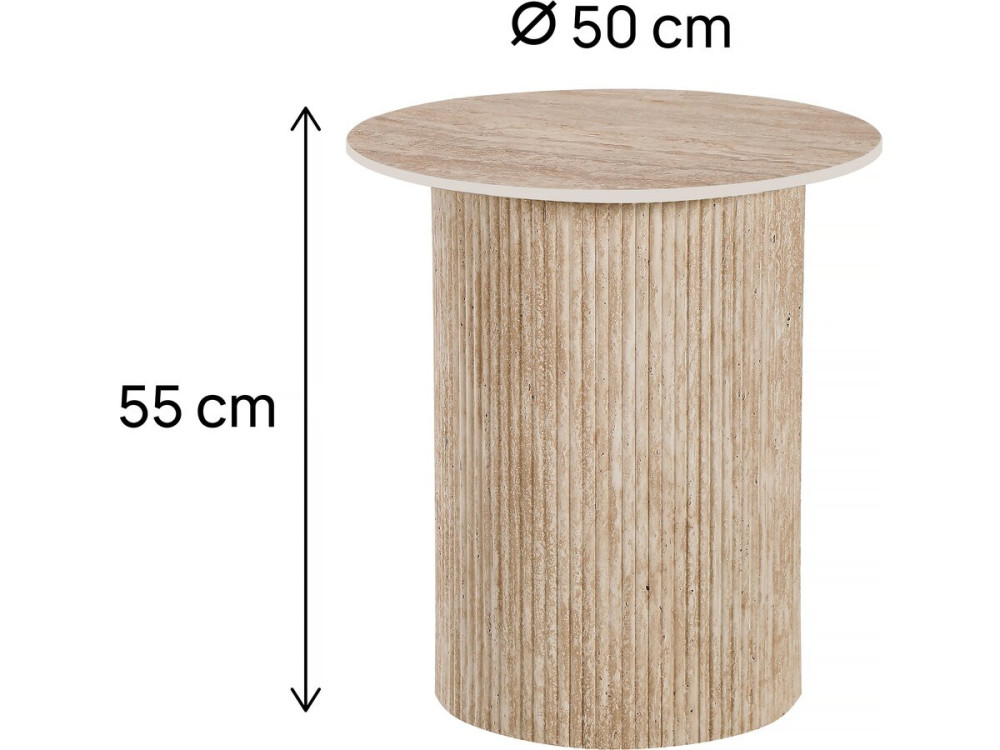 Beistelltisch, Sofatisch, Nachttisch aus Keramik „Eclat“ – 50 x 50 x 55 cm – Weiß - 50 x 50 x 55 cm - Braun
