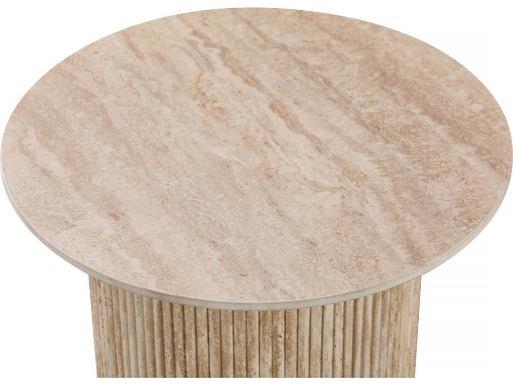 Beistelltisch, Sofatisch, Nachttisch aus Keramik „Eclat“ – 50 x 50 x 55 cm – Weiß - 50 x 50 x 55 cm - Braun