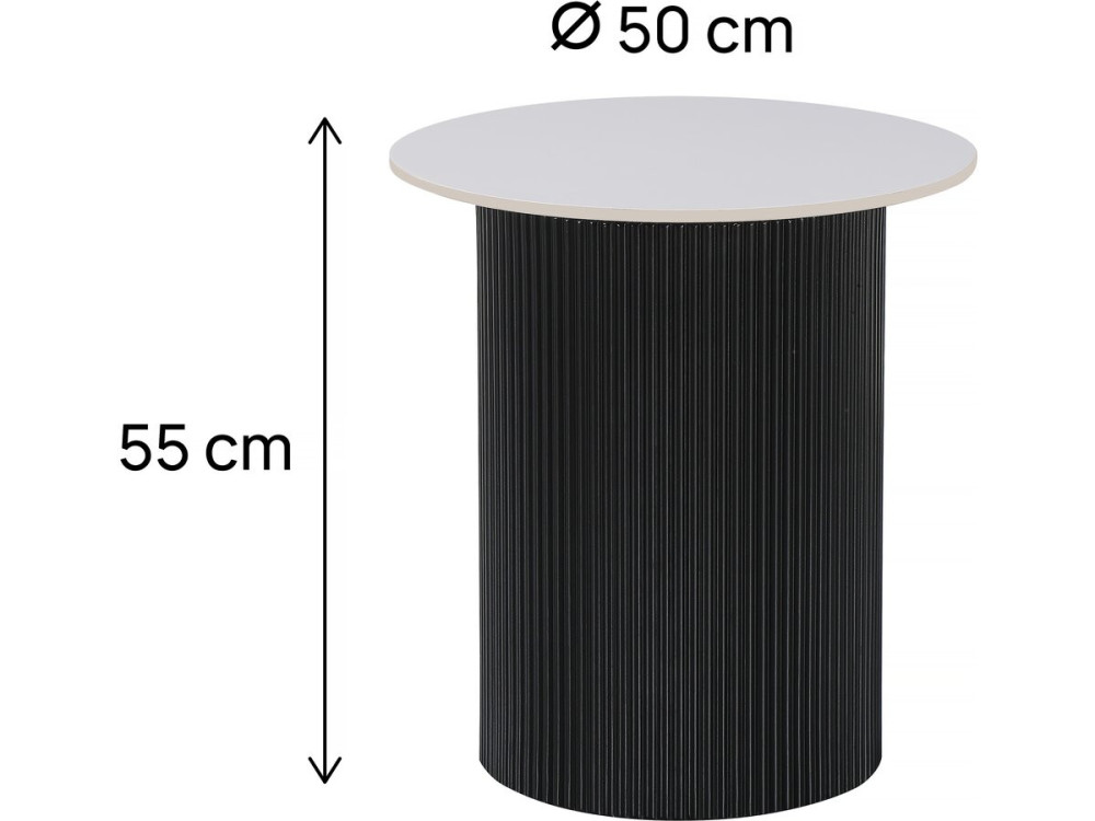 Beistelltisch, Sofatisch, Nachttisch aus Keramik „Eclat“ – 50 x 50 x 55 cm – Weiß - 50 x 50 x 55 cm - Weiß