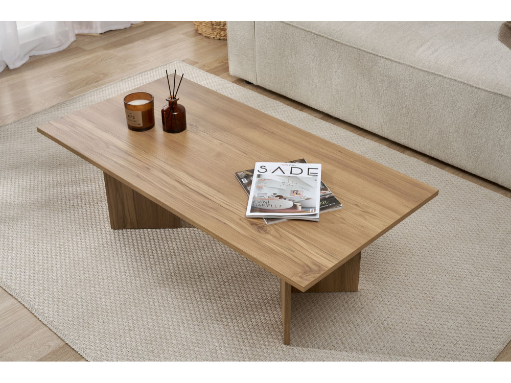 Couchtisch aus Holz „Sabin“ – 60 x 119 x 40 cm – Eiche