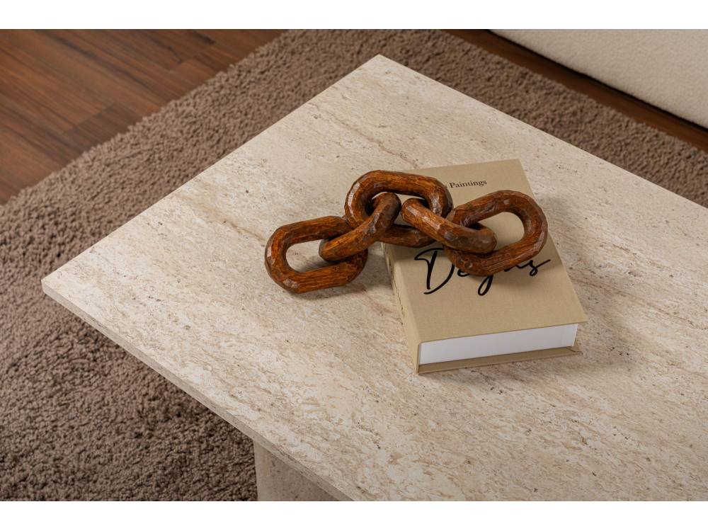 Couchtisch aus Holz „Sabin” – 60 x 119 x 40 cm – Travertin