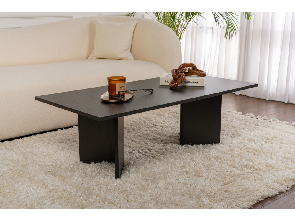Couchtisch aus Holz „Sabin“ – 60 x 119 x 40 cm – Schwarzes Holz