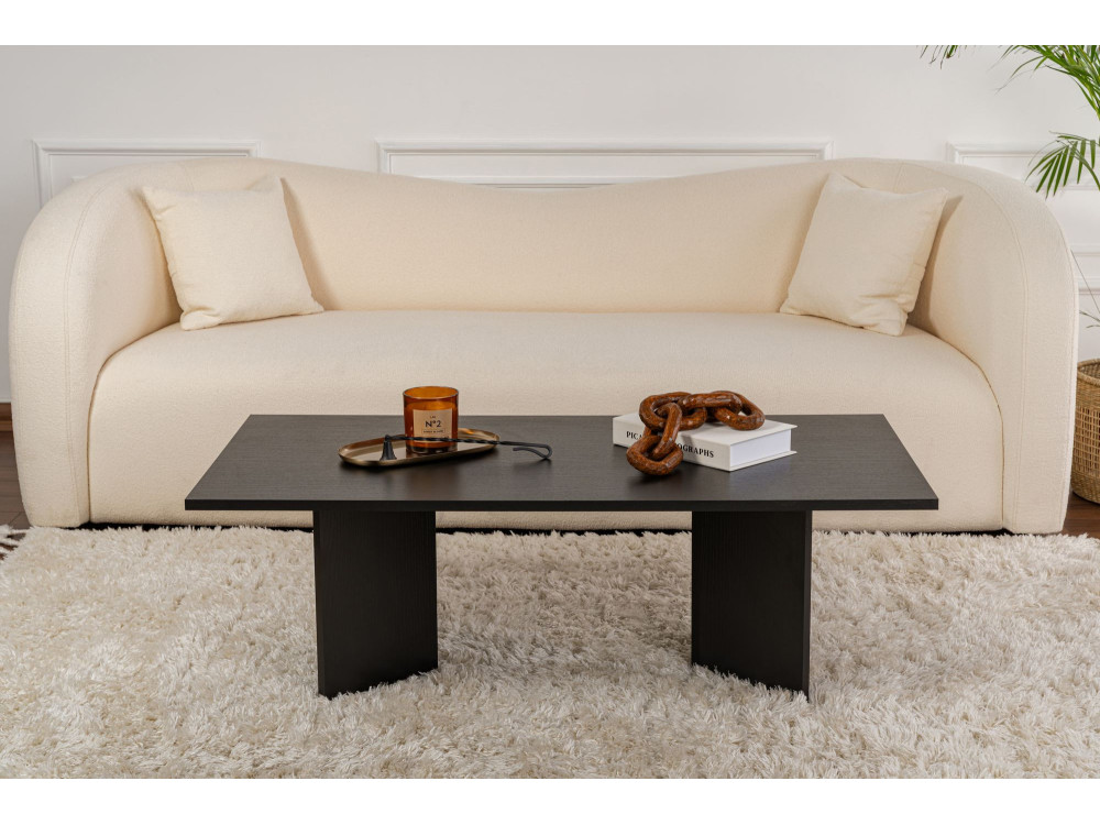 Couchtisch aus Holz „Sabin“ – 60 x 119 x 40 cm – Schwarzes Holz