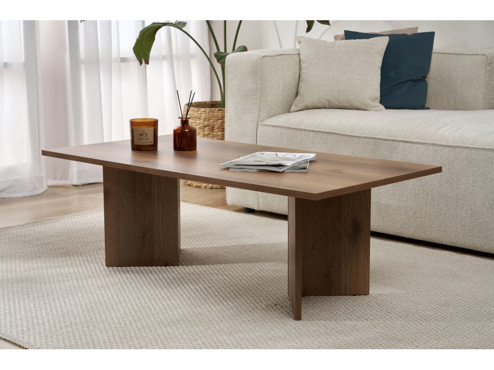 Couchtisch aus Holz "Sabin" - 60 x 119 x 40 cm - Nussbaum