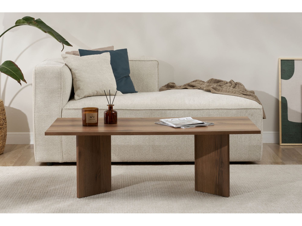 Couchtisch aus Holz "Sabin" - 60 x 119 x 40 cm - Nussbaum