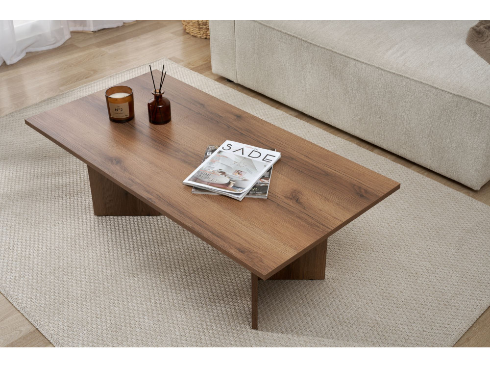 Couchtisch aus Holz "Sabin" - 60 x 119 x 40 cm - Nussbaum