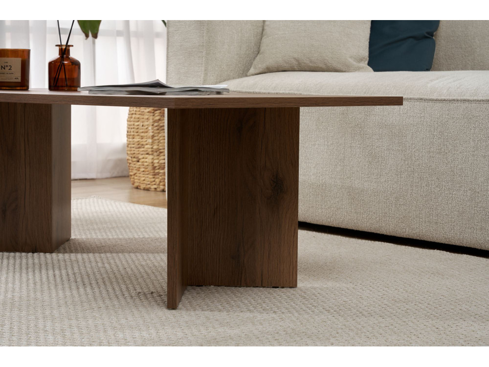 Couchtisch aus Holz "Sabin" - 60 x 119 x 40 cm - Nussbaum
