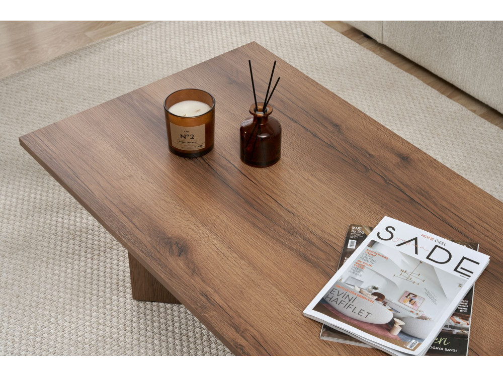 Couchtisch aus Holz "Sabin" - 60 x 119 x 40 cm - Nussbaum