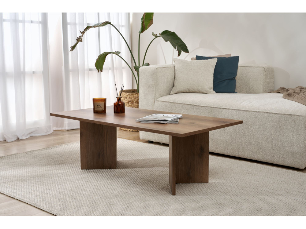 Couchtisch aus Holz "Sabin" - 60 x 119 x 40 cm - Nussbaum