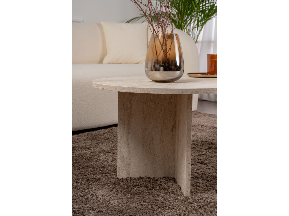 Couchtisch aus Holz „Sable“ – 60 x 119 x 40 cm – Travertin