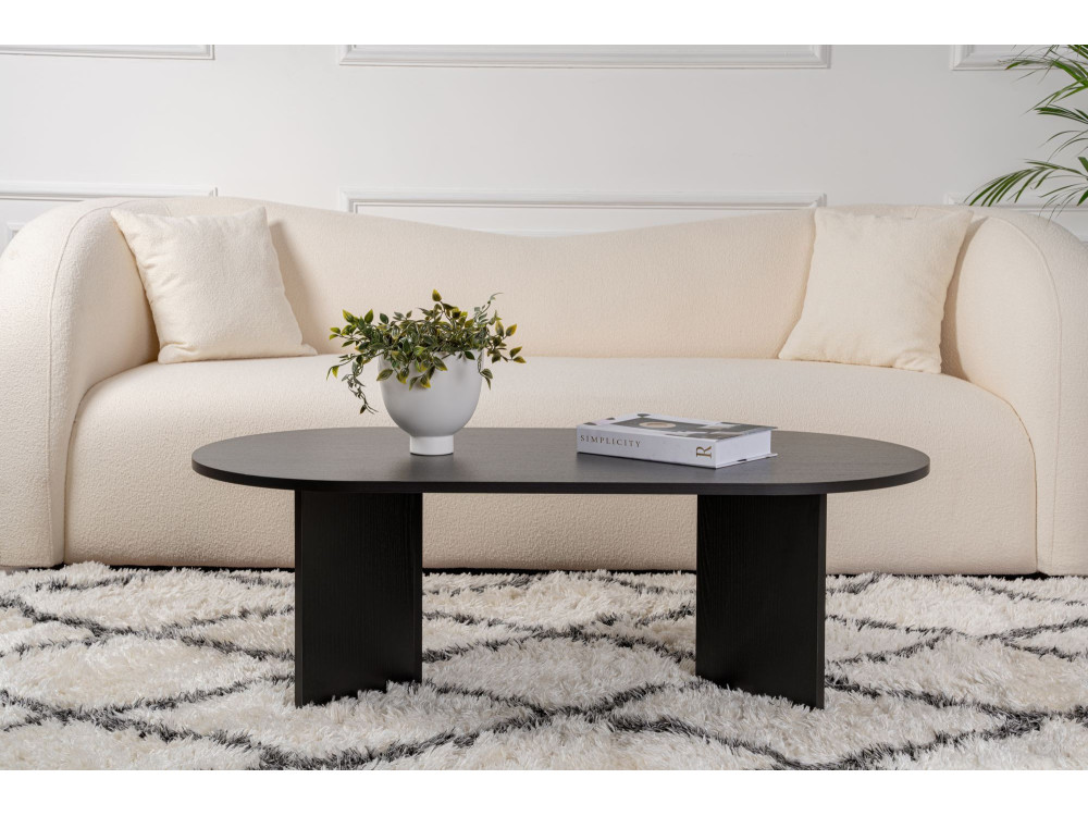 Couchtisch aus Holz „Sable“ – 60 x 119 x 40 cm – Schwarzes Holz
