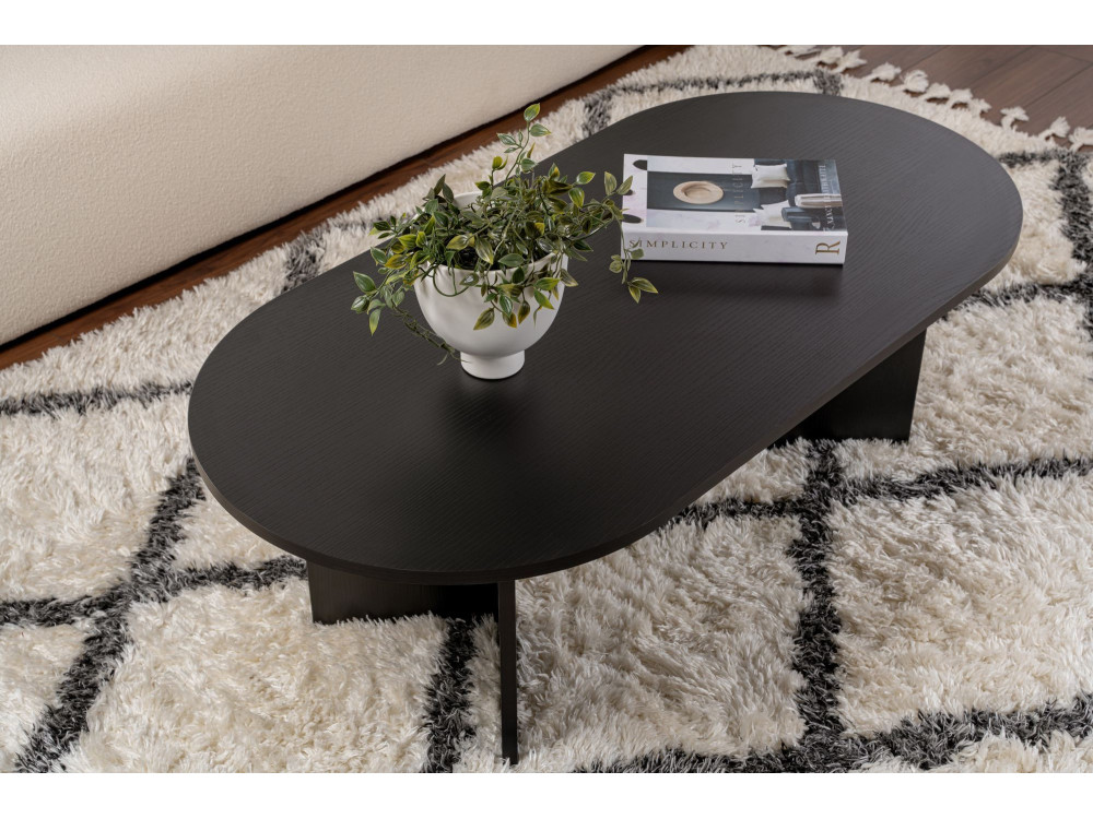 Couchtisch aus Holz „Sable“ – 60 x 119 x 40 cm – Schwarzes Holz