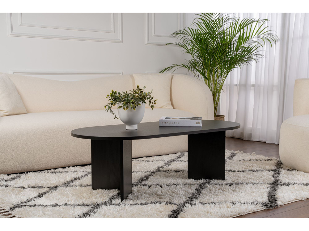 Couchtisch aus Holz „Sable“ – 60 x 119 x 40 cm – Schwarzes Holz