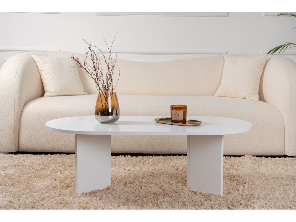 Couchtisch aus Holz „Sable“ – 60 x 119 x 40 cm – Weiß
