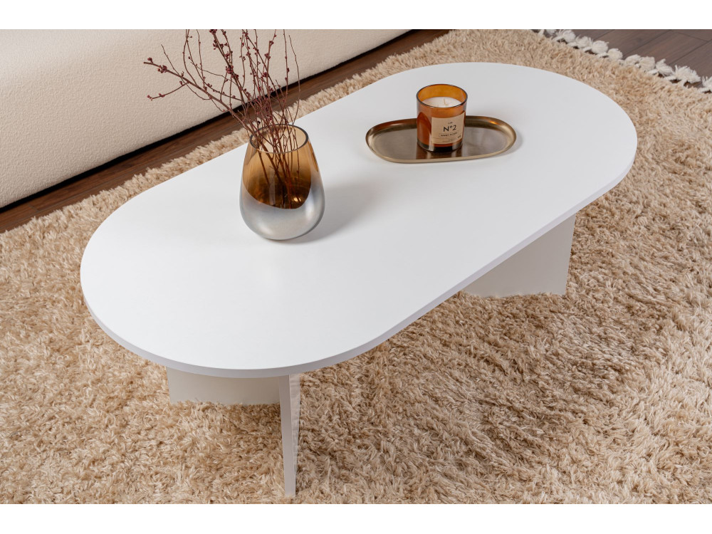Couchtisch aus Holz „Sable“ – 60 x 119 x 40 cm – Weiß